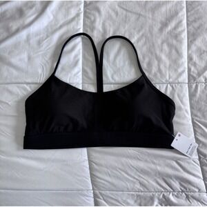 New Lululemon Flow Y Bra Nulu A–C Cup Black Size 12 Yoga Workout Stretch NWT